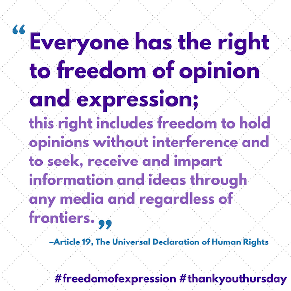 Freedom of expression is a right, not a luxury